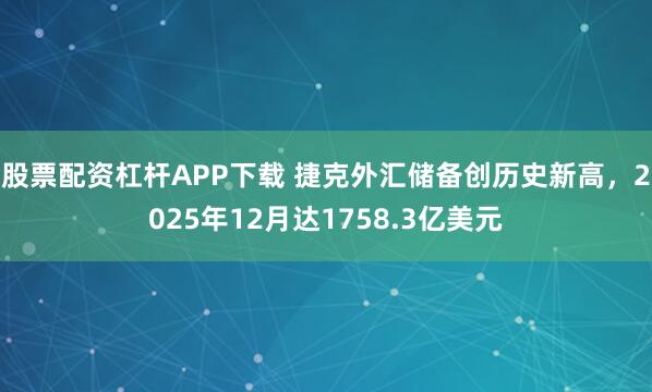 股票配资杠杆APP下载 捷克外汇储备创历史新高，2025年12月达1758.3亿美元