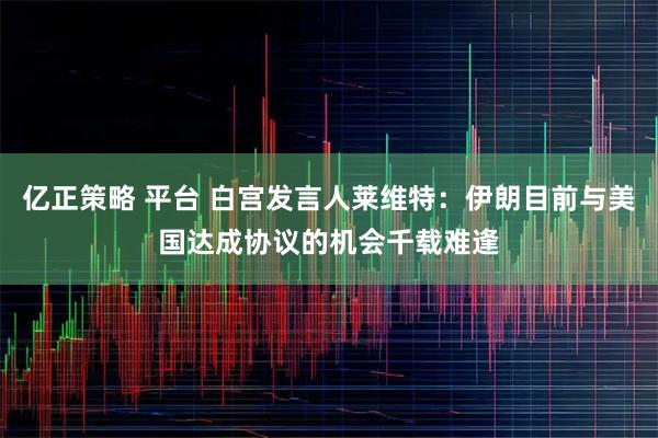 亿正策略 平台 白宫发言人莱维特：伊朗目前与美国达成协议的机会千载难逢
